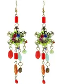 Behave - Oorhangers met bloem en kralen - Boho festival look