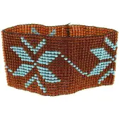 Behave - Bohemian armband bruin met blauwe kralen - Handgemaakt - Festival