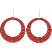 Behave - Oorhangers Dames - Grote Rond Oorbellen - Rood - Diameter 6 cm