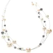 Behave Ketting - Parelketting - Necklace - Dames - Halsketting - 40 cm (+8 cm verlengketting) - Multi Color 1