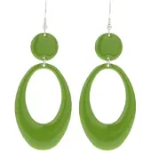Behave - Oorhangers - Ovaal - Olijf Groen - 9 cm lang