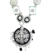 Behave - Zwarte ketting met hanger in vintage stijl - Bohemian trend