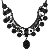 Behave - Ketting mat en blinkend zwart - Modeaccessoire voor chique en elegante looks - Lengte 40,5 cm (+verlengketting 5 cm)