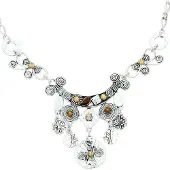 Behave - Ketting met bruine stenen en bloemendetails - Modeaccessoire voor boho-chic looks