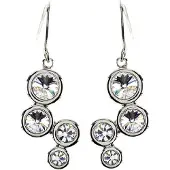 Behave - Oorbelhangers dames - Zilverkleur kristal - Avondstijl 4cm