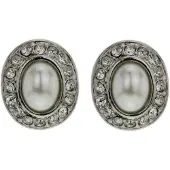 Behave - Oorknoppen met parel - Vintage chic zilverkleur - Nikkelvrij