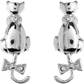 Behave - Oorbellen kat zilverkleur - Schattig & Speels - Feestlook