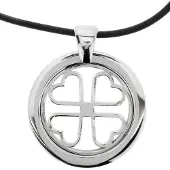 Behave - Ketting Met Ronde Hanger - Zwart Koord - Modern Minimalisme