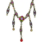 Behave Korte ketting met bloem 40,5 cm - Nikkelvrij