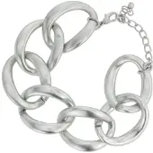 Behave - kunststof armband zilverkleur - stoer en modern - dames