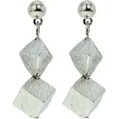 Behave - Oorhangers kubus zilverkleurig - Geometrische stijl