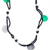Behave - Lange ketting - Boho strandstijl - Blauw schelp hout - 160 cm