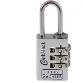 Burg wachter 3631 Hangslot 22.90 mm Aluminium-zilver (chroom) Cijferslot