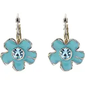 Behave - Oorbellen blauwe bloem met steentje - 2,3 cm