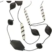 Behave - Lange ketting met houten en keramieke kralen - 110 cm - Bohemian stijl sieraden