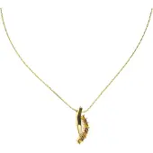 Behave Ketting gebogen hangertje met steentjes – 41 cm