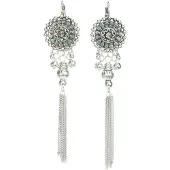 Behave - Oorhangers zilverkleur roze - Vintage look voor avondkleding