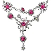 Behave Korte Ketting - Roze Stenen Hanger - Nikkelvrij - Verstelbaar