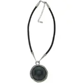 Behave - Ketting Dames- Grote Grijze Ronde hanger