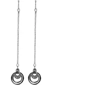 Behave - Oorbellen zilver-kleur met ronde hangers - nikkelvrij - 9,5 cm