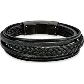 s.Oliver Leren armband 9038244 met zirkoon (synthetisch)