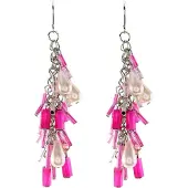 Behave - oorhangers met kralen - speels roze - zomertrend - nikkelvrij