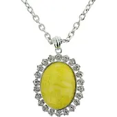 Behave Ketting met ovale hanger geel