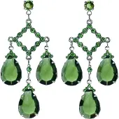 Behave - Oorhangers dames - Retro chique stijl - Groen - Nikkelvrij