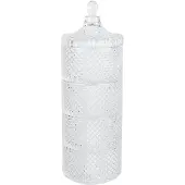 Clayre & Eef Glazen potje Ø 10x25 cm Transparant Glas Potje met Deksel Transparant Potje met Deksel