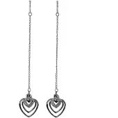 Behave - Oorbellen zilverkleur hart - romantisch design - avond & date