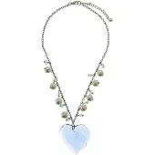 Behave - Ketting met blauw hart en parels - Fris & romantisch