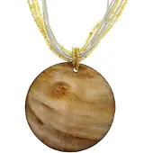 Behave ketting - Goudkleurige kraaltjes - Schelp hanger - Nikkelvrij