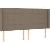 vidaXL Hoofdbord met randen 163x16x118/128 cm stof taupe