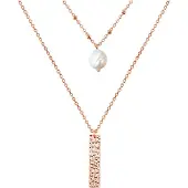 Valero Pearls Ketting rose-goud / wit