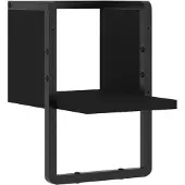 vidaXL Wandschap met stang 20x25x30 cm zwart