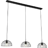 QAZQA Industriële hanglamp zwart 3-lichts - Hanze