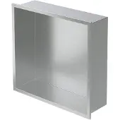 ECD-Germany Douchebak 30x30 cm zilver roestvrij staal wandnis Douchebak LuxeBad
