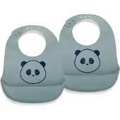 Nuuroo Alfie silicone short bib 2-pack with print