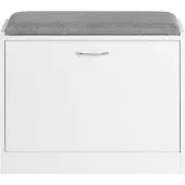 SoBuy - Schuhkipper - Schoenenbank met schoenenrek - FSR16-K-W - 60x47x24 cm - Wit