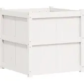 vidaXL Plantenbak 70x70x70 cm massief grenenhout wit