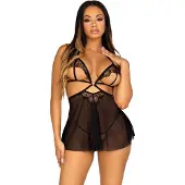 Leg avenue babydoll met slip zwart female | Maat: L