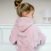 Yoursurprise Kinderbadjas met naam - Roze - 4/6 jaar
