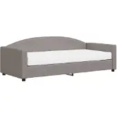 vidaXL Slaapbank met matras 90x200 cm stof taupe