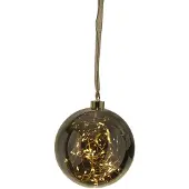 Star Trading LED-decoratiebol Glow van glas, Ø 15 cm rookgrijs