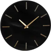 Mica Decorations Brixen Wandklok - Ø36 cm - Aluminium - Zwart