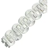 Behave - Armband - Bracelet - Metaal - Zilverkleurig - Schakelarmband - 18 cm omtrek - 4 cm breed