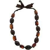 Behave - Grove Kralen Ketting met Strik - 70 cm - Trendy en Speels Accessoire