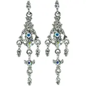 Behave Oorhangers zilver-kleur met stenen