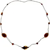 Behave - Lange ketting - Glaslook kralen trend - Bruin - 104 cm