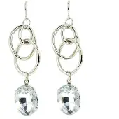 Behave - Oorhangers dames - Stijlvolle glamourlook - Zilverkleur met steen